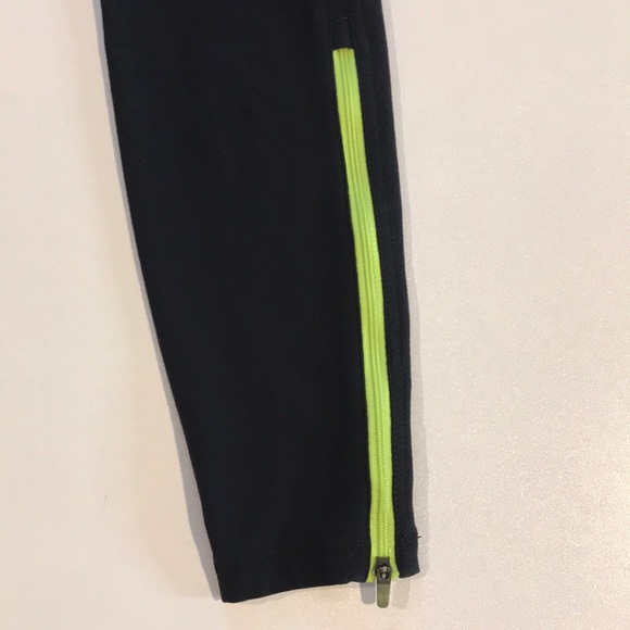 Nike Black Leggings Small S Dri-fit Neon Zipper - Picture 4 of 10